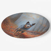 Blauhelm im Herbst Inspiriert Fall Pappteller (Schrägansicht)