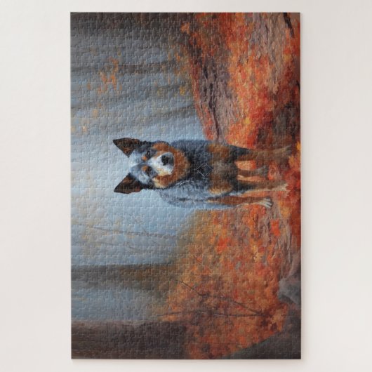 Blauhelm im Herbst Inspiriert Fall Puzzle (Vertikal)