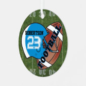 Blauhelm mit Fußball Ornament Aus Metall (Vorderseite links)