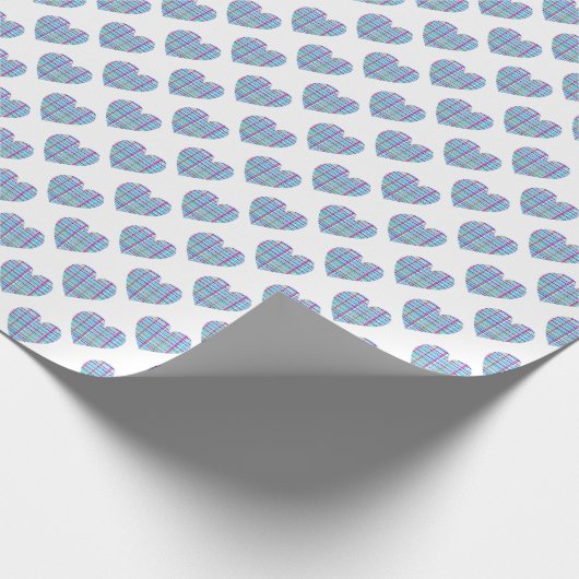 Blauherzmuster Geschenkpapier (Ecke)