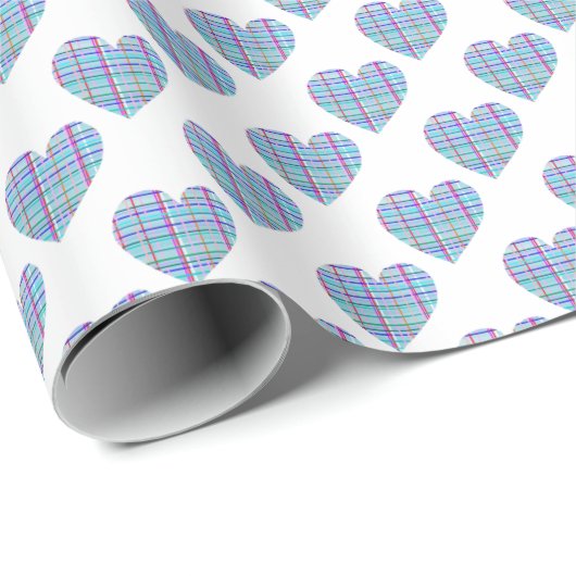 Blauherzmuster Geschenkpapier (Rolleneckpunkt)