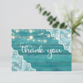 Blauholz-Schnürsenkel und String-Lights Dankeskarte (Stehend Vorderseite)