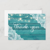 Blauholz-Schnürsenkel und String-Lights Dankeskarte (Vorne/Hinten)