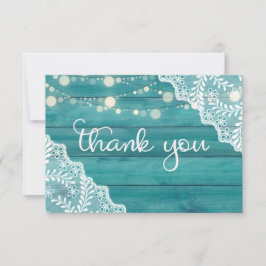 Blauholz-Schnürsenkel und String-Lights Dankeskarte