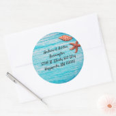 Blauholz-Seashells-Rücksendeadresse Runder Aufkleber (Umschlag)