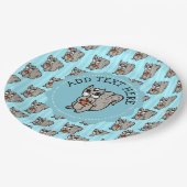 Blauholzkreuz-Eichhörnchen Pappteller (Schrägansicht)