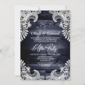 Blauholzspitzen Custom Foto Hochzeit nach dem Part Einladung (Vorderseite)