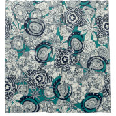 Blauindigo Duschvorhang (Vorderseite)