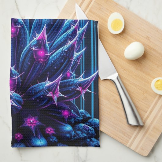 Blaukaktus Geschirrtuch (Viertel Falte)