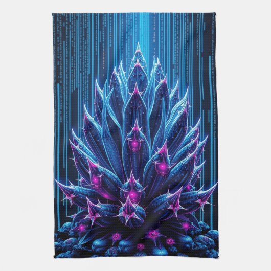 Blaukaktus Geschirrtuch (Vertikal)