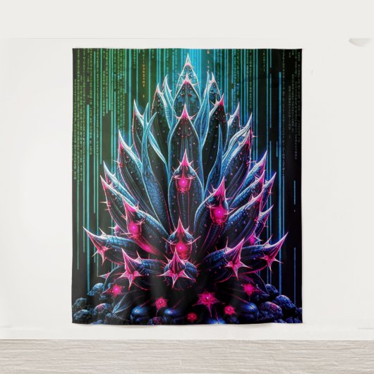 Blaukaktus Wandteppich (Vorderseite)