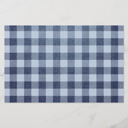 Blaukariert Briefpapier (Vorderseite)