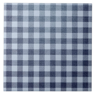 Blaukariert Fliese