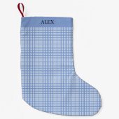 Blaukariert Kleiner Weihnachtsstrumpf (Vorderseite)