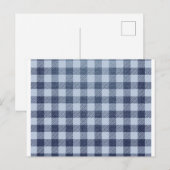 Blaukariert Postkarte (Vorne/Hinten)