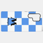 Blaukariertes Muster Hintergrund Samsung Galaxy Hülle (Rückseite (Horizontal))