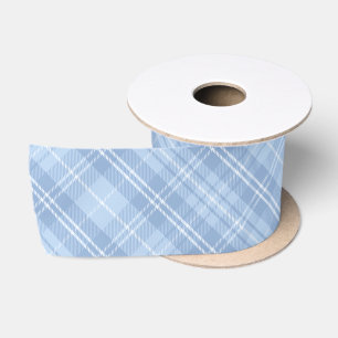 Blaukariertes Muster Satinband
