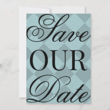 Blaukariertes Save-The-Date