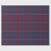 Blaukariertes Weihnachtspapier  Geschenkpapier (Flach)