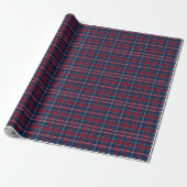 Blaukariertes Weihnachtspapier  Geschenkpapier (Ungerollt)