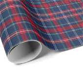Blaukariertes Weihnachtspapier  Geschenkpapier (Rolleneckpunkt)