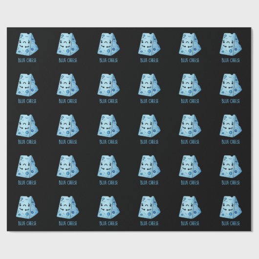 Blaukäse Funny Sad Pun Dark BG Geschenkpapier (Flach)