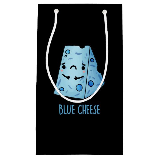 Blaukäse Funny Sad Pun Dark BG Kleine Geschenktüte (Vorderseite)