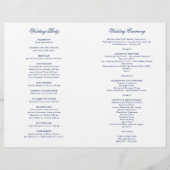 Blaukatholische Hochzeitsfeierlichkeiten Programm (Rückseite)