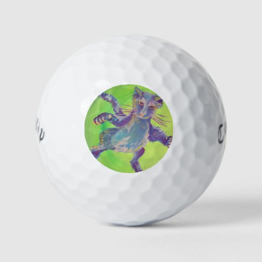 Blaukatzenbälkchen Golfball (Vorderseite)