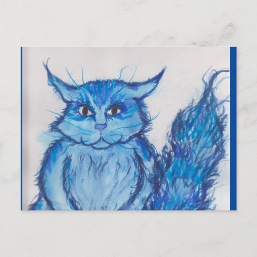 Blaukatzenkarte Feiertagspostkarte (Vorderseite)