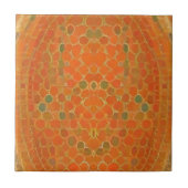 Blaukatzenmosaik, abstrakte Kunst, goldene Sonne Fliese (Vorderseite)