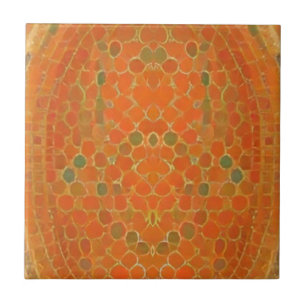 Blaukatzenmosaik, abstrakte Kunst, goldene Sonne Fliese