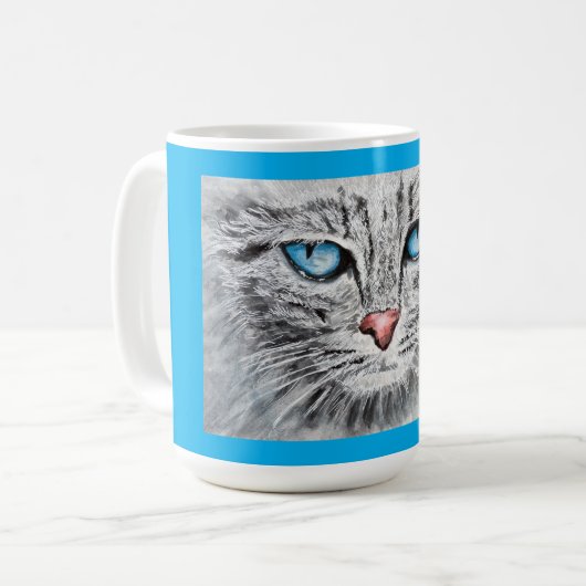 Blaukatzenportrait Kaffeetasse (Vorderseite Links)