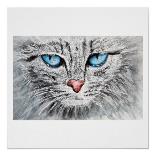 Blaukatzenportrait Poster (Vorderseite)