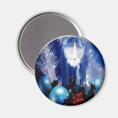 Blaukerzenmagnet Magnet (Vorderseite/Rückseite)