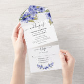 Blaukirschblüten vermischen sich in einer Einladun All In One Einladung (Abreißen)