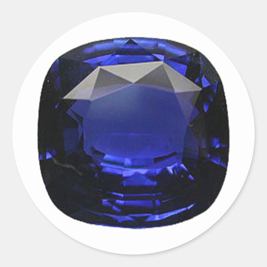 Blaukissen-Schnitt Saphire Runder Aufkleber (Vorderseite)