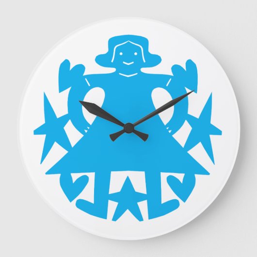 Blaukleid Große Wanduhr (Vorderseite)