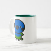 Blaukopfpapagei Zweifarbige Tasse (Vorderseite Links)