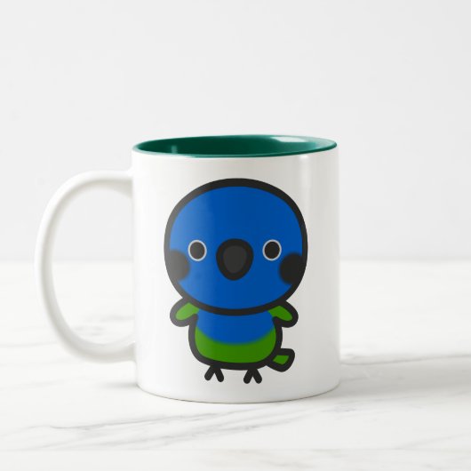 Blaukopfpapagei Zweifarbige Tasse (Links)