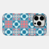 Blaukorallgeometrische Formen Case-Mate iPhone Hülle (Rückseite (Horizontal))
