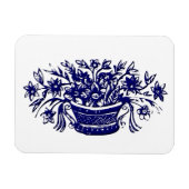 Blaukörbe für Blume Holzschnitt Magnet (Horizontal)