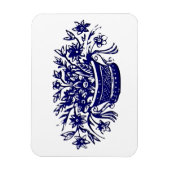 Blaukörbe für Blume Holzschnitt Magnet (Vertikal)