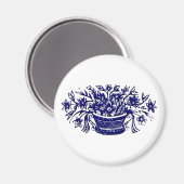 Blaukörbe für Blume Holzschnitt Magnet (Vorderseite/Rückseite)