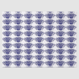 Blaukörbe für Blume Holzschnitt Seidenpapier
