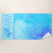 Blaukrabbe in Farbspritze Strandtuch (Vorderseite)