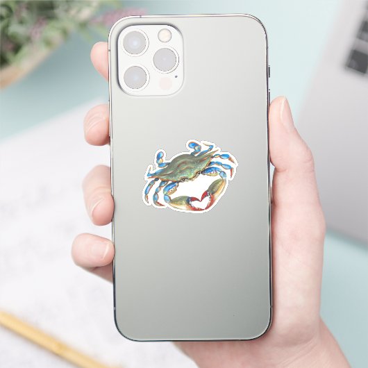 Blaukrabbe mit Heart Claws Vinyl Sticker (Telefon)