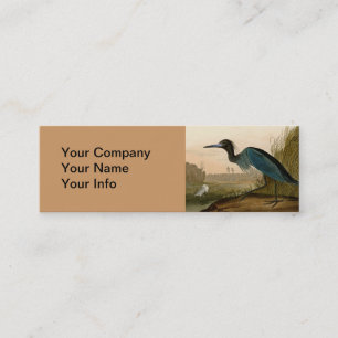Blaukranich-Reiher-Audubon-Druck Küstenkunst Mini Visitenkarte