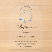 Blaukranz-Taufe Acryleinladungen (Vorderseite)