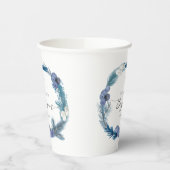 Blaukränzdesign | Winter Taufe Papiertasse Pappbecher (Links)